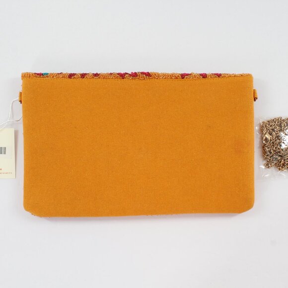 FREE EARRINGS- KAYLEE Floral Beaded Envelope Clutch Crossbody Bag NWT India Made - Picture 3 of 6